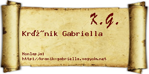 Kránik Gabriella névjegykártya